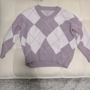 Purple plaid sweater